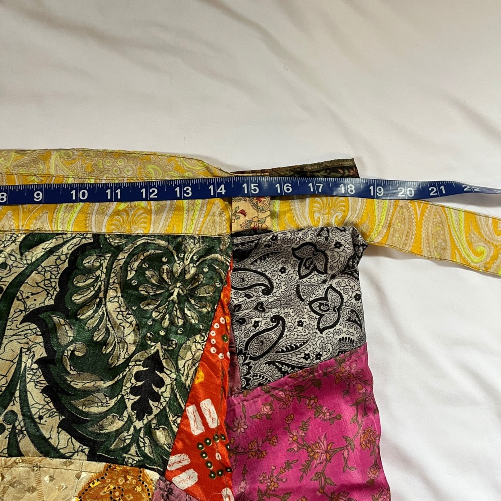 Patchwork Silk patchwork Wrap Skirt GreaterGood Boho Maxi Colorful One Size L‎ - Picture 13 of 15